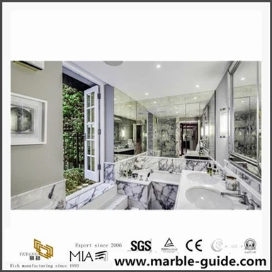 Bijeli mramor / bijelo vijolično brušeno pločice za kupatilo