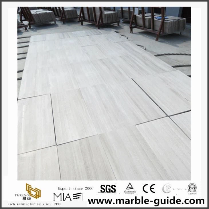 Chinese White Wood Vein Marble Tiles
